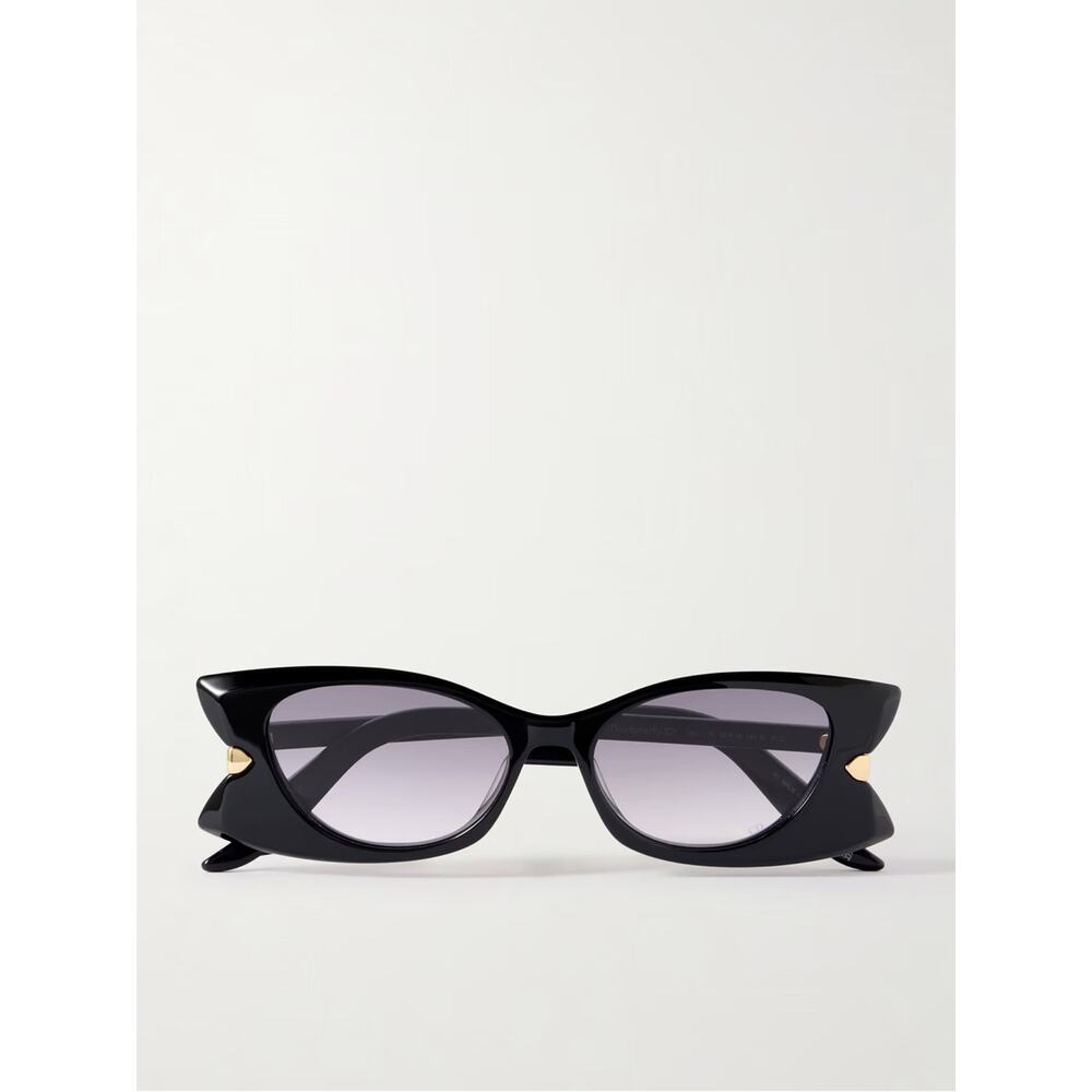 New Dior DiorButterfly S2I 10A1 Black Cat-Eye Sunglasses Gold Accents Authentic - Picture 4 of 7